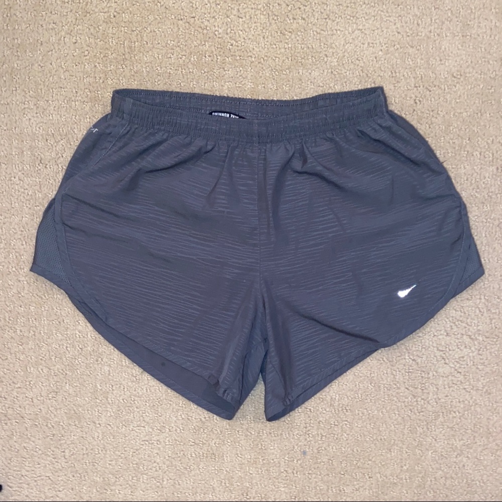Gray Nike running shorts